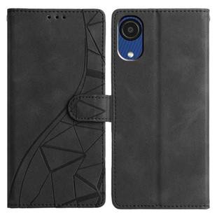 For Samsung Galaxy A03 Core Triangles Embossed Leather Phone Case(Black)