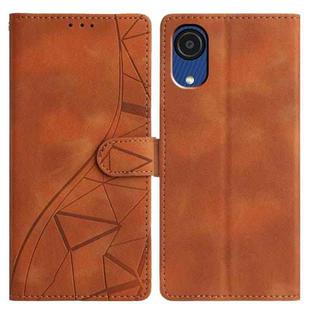 For Samsung Galaxy A03 Core Triangles Embossed Leather Phone Case(Brown)