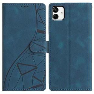 For Samsung Galaxy A04 Triangles Embossed Leather Phone Case(Blue)