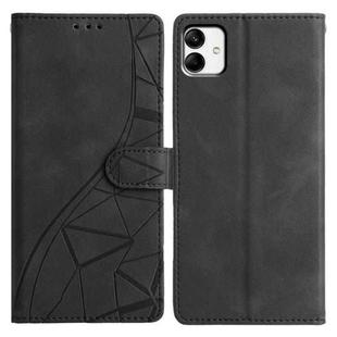 For Samsung Galaxy A04 Triangles Embossed Leather Phone Case(Black)
