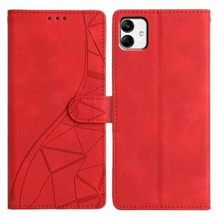 For Samsung Galaxy A04 Triangles Embossed Leather Phone Case(Red)