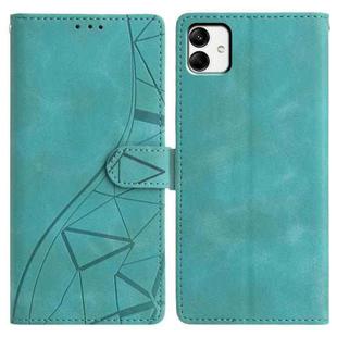 For Samsung Galaxy A04 Triangles Embossed Leather Phone Case(Green)