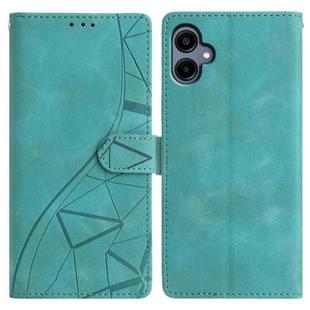 For Samsung Galaxy A05 Triangles Embossed Leather Phone Case(Green)