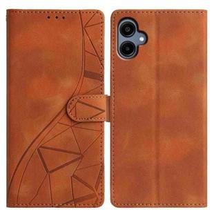 For Samsung Galaxy A07 Triangles Embossed Leather Phone Case(Brown)