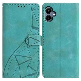 For Samsung Galaxy A07 Triangles Embossed Leather Phone Case(Green)
