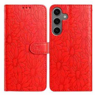 For Samsung Galaxy S24+ / S25+ 5G Daisy Embossed Leather Phone Case(Red)
