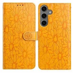 For Samsung Galaxy S24+ / S25+ 5G Daisy Embossed Leather Phone Case(Yellow)