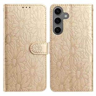 For Samsung Galaxy S24+ / S25+ 5G Daisy Embossed Leather Phone Case(Gold)