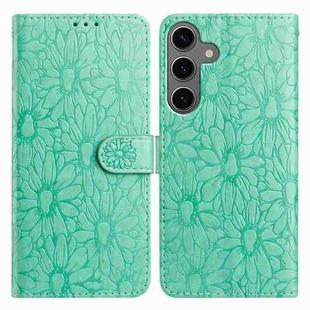 For Samsung Galaxy S24+ / S25+ 5G Daisy Embossed Leather Phone Case(Green)
