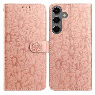 For Samsung Galaxy S24+ / S25+ 5G Daisy Embossed Leather Phone Case(Rose Gold)