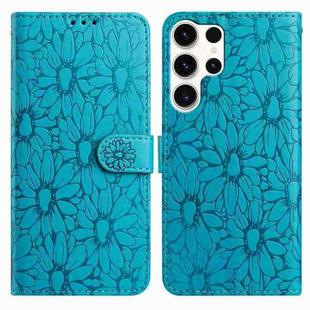 For Samsung Galaxy S24 Ultra 5G Daisy Embossed Leather Phone Case(Blue)