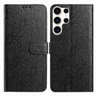 For Samsung Galaxy S24 Ultra 5G Daisy Embossed Leather Phone Case(Black)
