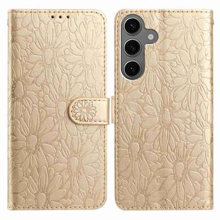For Samsung Galaxy S24 FE 5G Daisy Embossed Leather Phone Case(Gold)