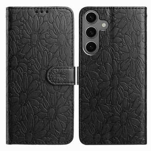 For Samsung Galaxy S24 FE 5G Daisy Embossed Leather Phone Case(Black)