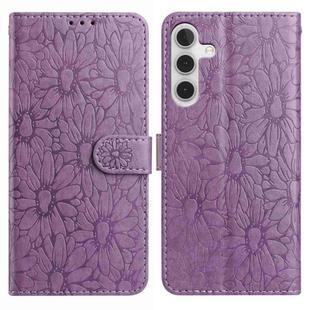 For Samsung Galaxy S23 FE 5G Daisy Embossed Leather Phone Case(Light Purple)