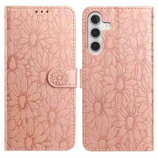 For Samsung Galaxy S23 FE 5G Daisy Embossed Leather Phone Case(Rose Gold)