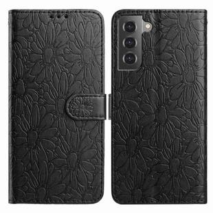For Samsung Galaxy S22+ 5G Daisy Embossed Leather Phone Case(Black)