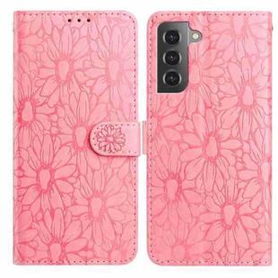For Samsung Galaxy S21+ 5G Daisy Embossed Leather Phone Case(Pink)