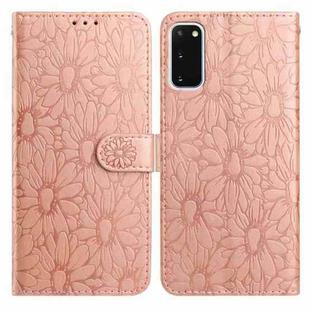 For Samsung Galaxy S20+ 5G Daisy Embossed Leather Phone Case(Rose Gold)