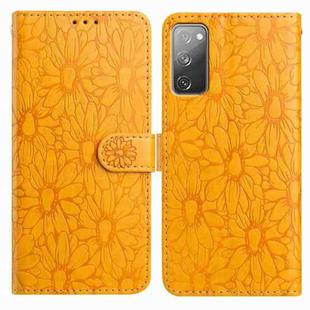 For Samsung Galaxy S20 FE 5G Daisy Embossed Leather Phone Case(Yellow)