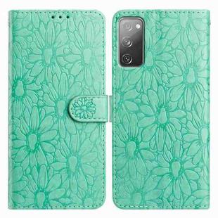 For Samsung Galaxy S20 FE 5G Daisy Embossed Leather Phone Case(Green)
