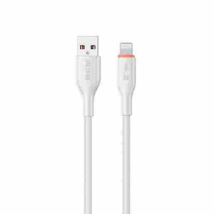 WK WDC-91i 12W USB to 8 Pin Silicone Data Cable, Length: 1.2m(White)