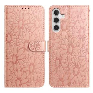 For Samsung Galaxy A54 5G Daisy Embossed Leather Phone Case(Rose Gold)