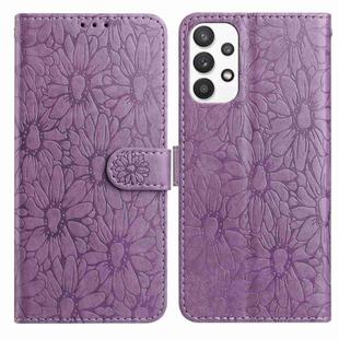 For Samsung Galaxy A53 5G Daisy Embossed Leather Phone Case(Light Purple)