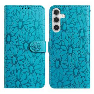For Samsung Galaxy A34 5G Daisy Embossed Leather Phone Case(Blue)
