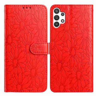 For Samsung Galaxy A32 5G Daisy Embossed Leather Phone Case(Red)