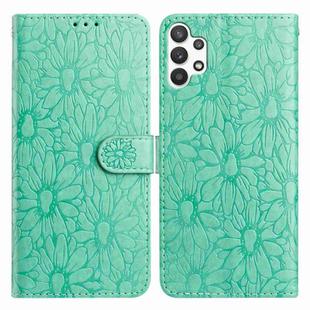For Samsung Galaxy A32 4G Daisy Embossed Leather Phone Case(Green)