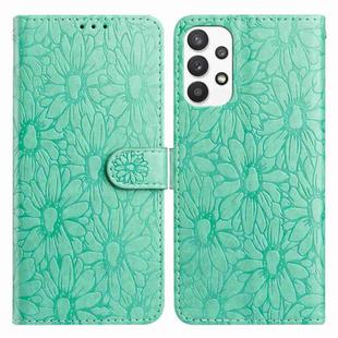 For Samsung Galaxy A23 5G Daisy Embossed Leather Phone Case(Green)