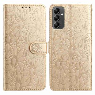For Samsung Galaxy A14 5G Daisy Embossed Leather Phone Case(Gold)