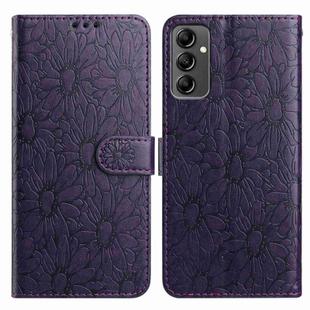 For Samsung Galaxy A14 5G Daisy Embossed Leather Phone Case(Dark Purple)