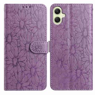 For Samsung Galaxy A05 Daisy Embossed Leather Phone Case(Light Purple)