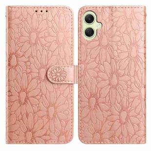 For Samsung Galaxy A05 Daisy Embossed Leather Phone Case(Rose Gold)