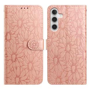 For Samsung Galaxy A04s / A13 5G Daisy Embossed Leather Phone Case(Rose Gold)