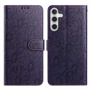 For Samsung Galaxy A04s / A13 5G Daisy Embossed Leather Phone Case(Dark Purple)