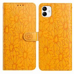 For Samsung Galaxy A04e Daisy Embossed Leather Phone Case(Yellow)
