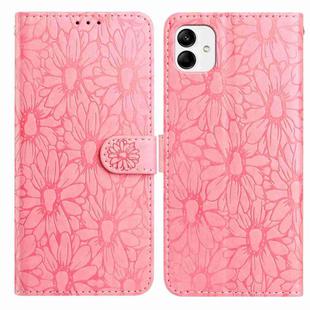 For Samsung Galaxy A04e Daisy Embossed Leather Phone Case(Pink)