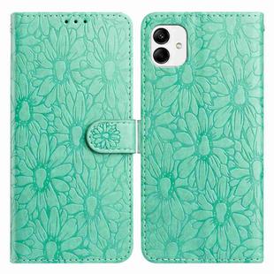 For Samsung Galaxy A04 Daisy Embossed Leather Phone Case(Green)