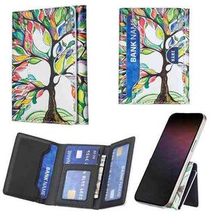 Color Painting Leather Horizontal Magnetic Wallet Card Bag Case(Tree of Life)