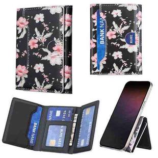 Color Painting Leather Horizontal Magnetic Wallet Card Bag Case(Red Flowers)