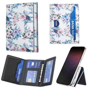 Color Painting Leather Horizontal Magnetic Wallet Card Bag Case(Floral)