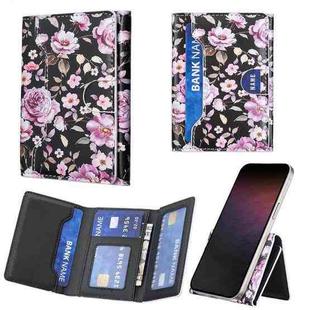 Color Painting Leather Horizontal Magnetic Wallet Card Bag Case(Rose)