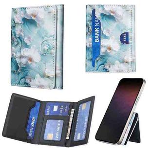 Color Painting Leather Horizontal Magnetic Wallet Card Bag Case(Plum Blossom)