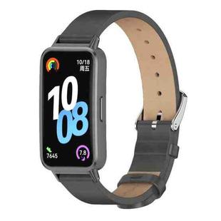 For Huawei Band 10 / 9 / 8 Mijobs Microfiber PU Leather Watch Band(Grey Black)