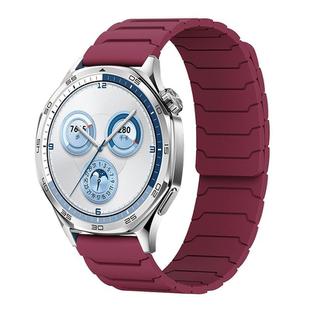 20mm xDfind Magnetic Silicone Watch Band for Huawei Watch GT5 / GT4(Wine Red)
