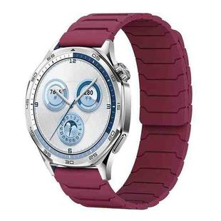 22mm xDfind Magnetic Silicone Watch Band for Huawei Watch GT5 / GT4(Wine Red)