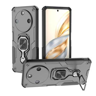 For Honor X60 5G Metal Kickstand TPU Hybrid PC Phone Case(Black)